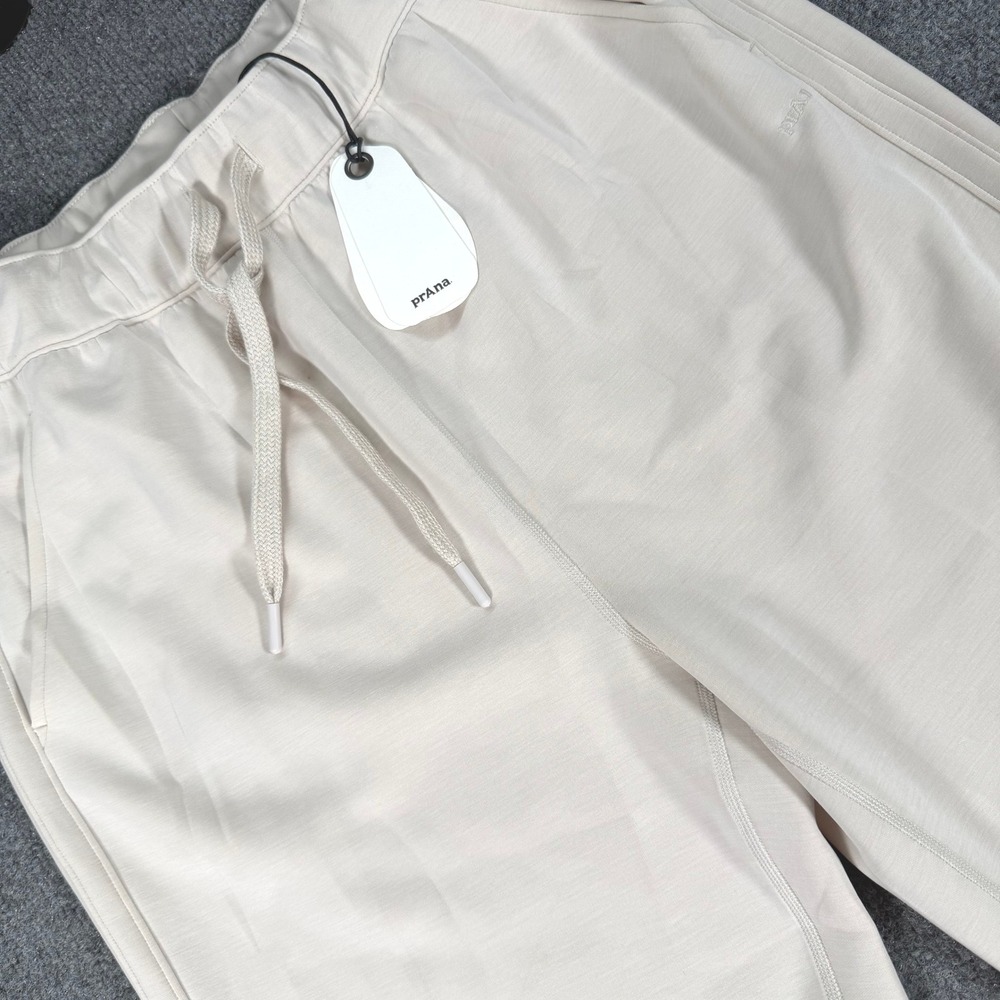 Prana Shea High Rise Jogger Almond Beige Recycled Tencel Pants Womens S #5004
